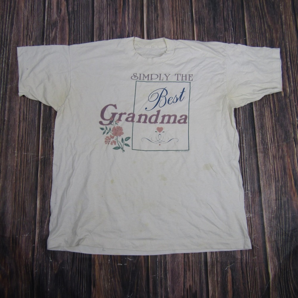 Vintage Simply The Best Grandma Shirt Womens Extra Large Floral Gift 90s‎ Tee